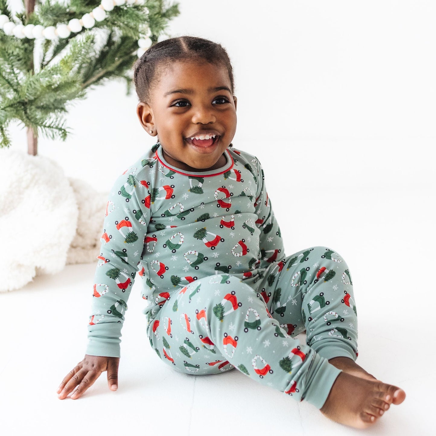 Deck the Wheels Long Pajamas - Magnolia BabyLong Pajamas