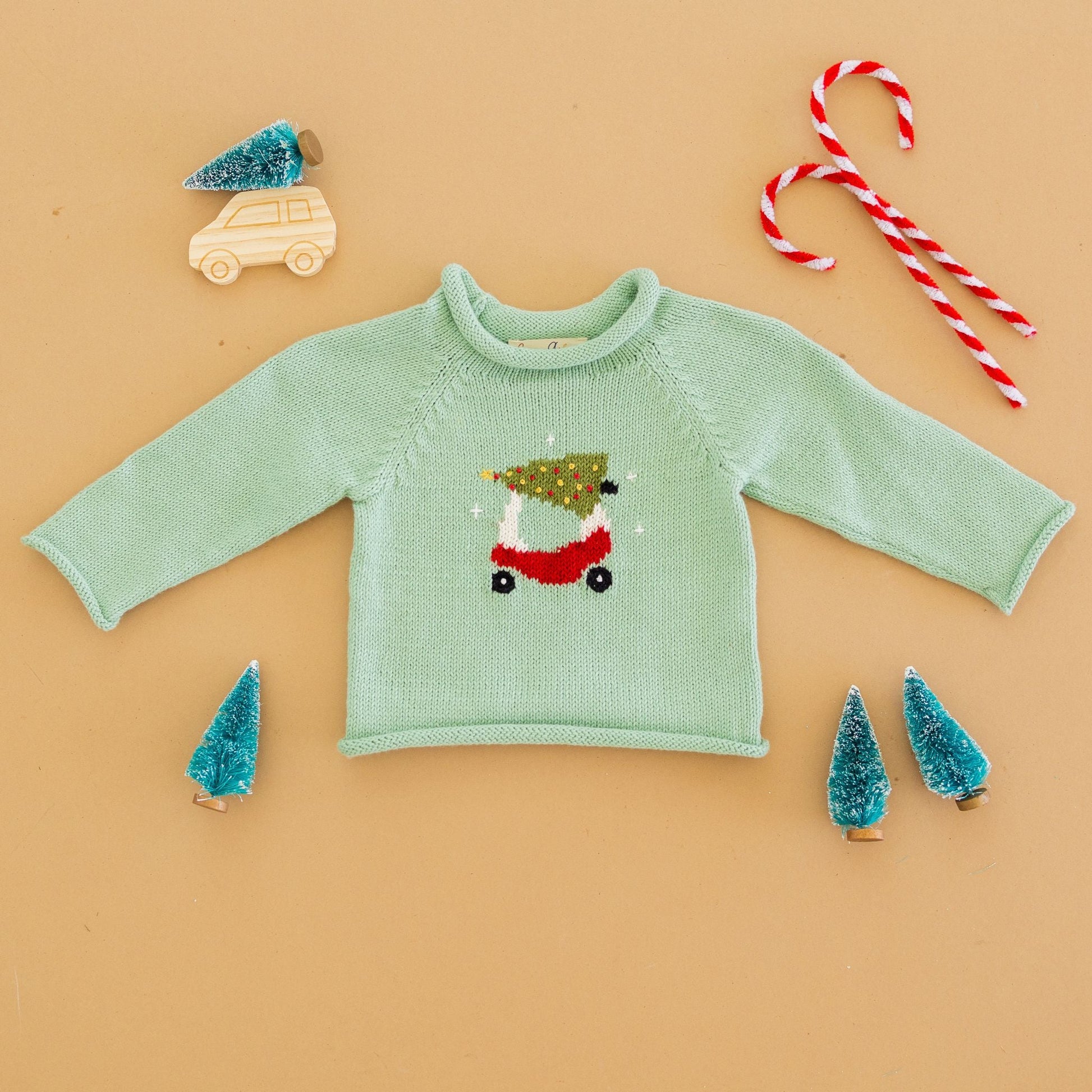 Deck the Wheels Rollneck Sweater by Luna and Arlo - Magnolia BabyPullover