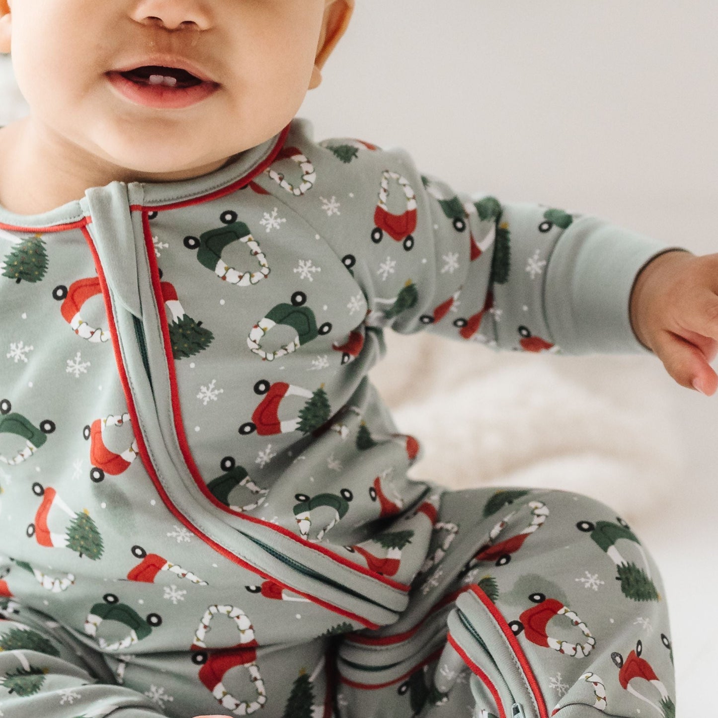 Deck the Wheels Zip Playsuit - Magnolia BabyPlaysuit