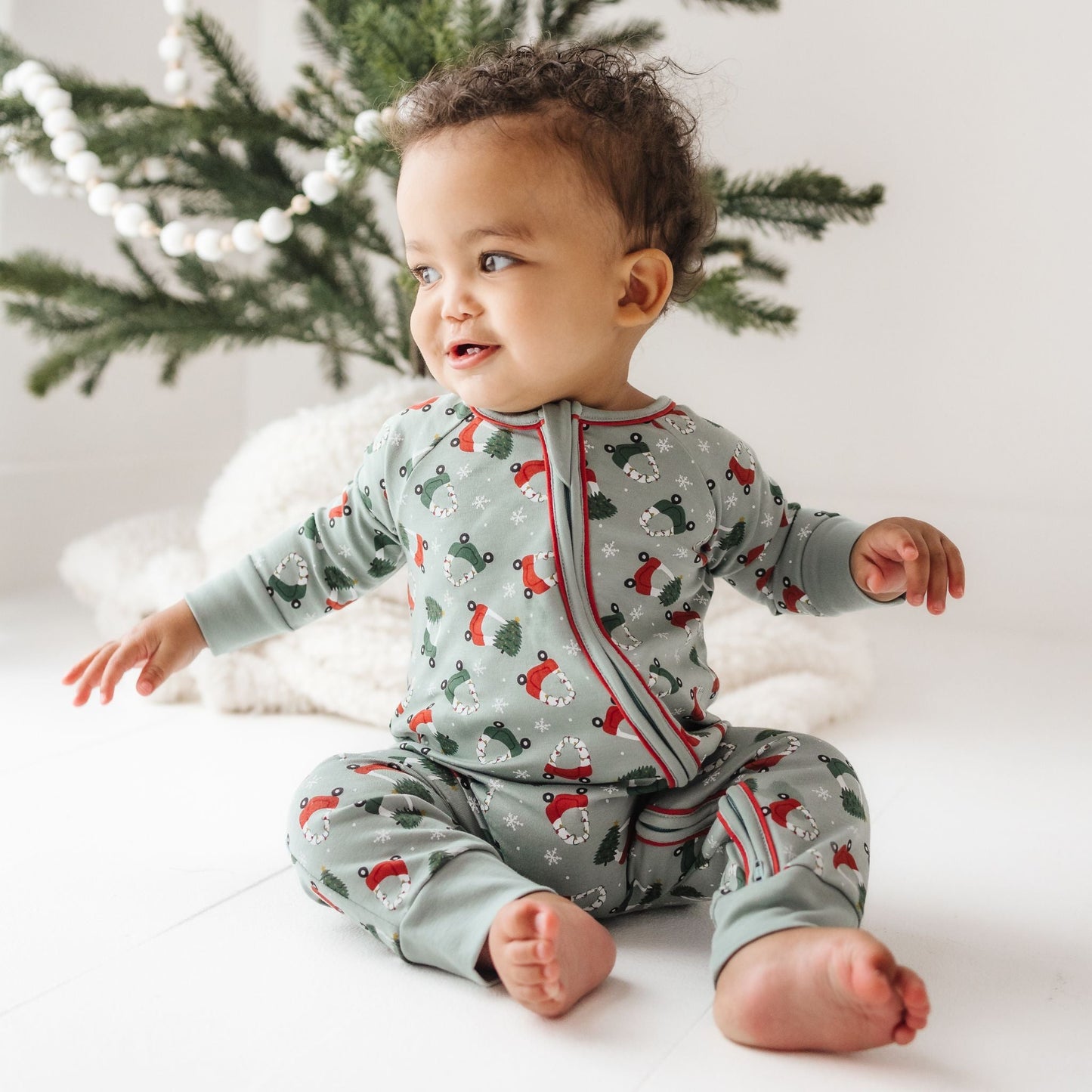 Deck the Wheels Zip Playsuit - Magnolia BabyPlaysuit