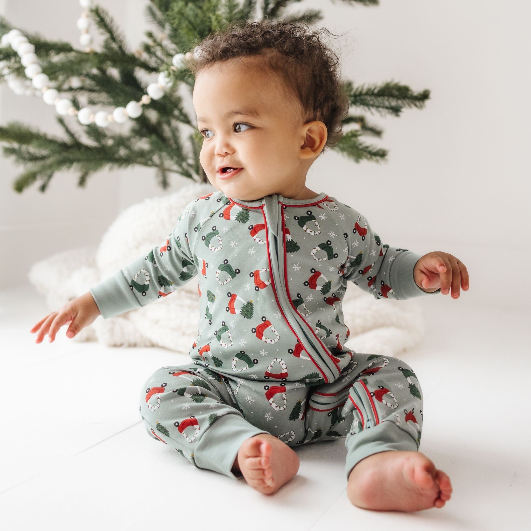 Deck the Wheels Zip Playsuit - Magnolia BabyPlaysuit