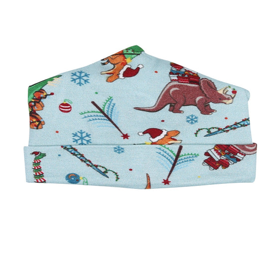 Dino Christmas Green Printed Hat - Magnolia BabyHat