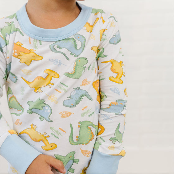 Dino Dreams Long Pajamas - Blue - Magnolia BabyLong Pajamas