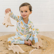  Dino Dreams Long Pajamas - Blue - Magnolia BabyLong Pajamas