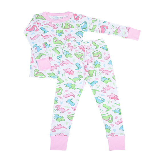 Dino Dreams Long Pajamas - Pink - Magnolia BabyLong Pajamas