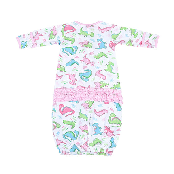 Dino Dreams Print Ruffle Converter - Pink - Magnolia BabyConverter Gown