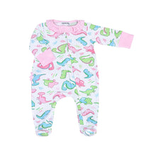  Dino Dreams Print Ruffle Zip Footie - Pink - Magnolia BabyFootie