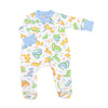 Dino Dreams Print Zip Footie - Blue - Magnolia BabyFootie