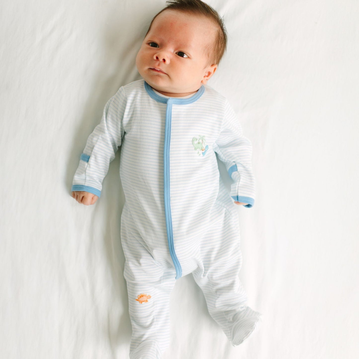 Dino - Land Embroidered Footie - Magnolia BabyFootie