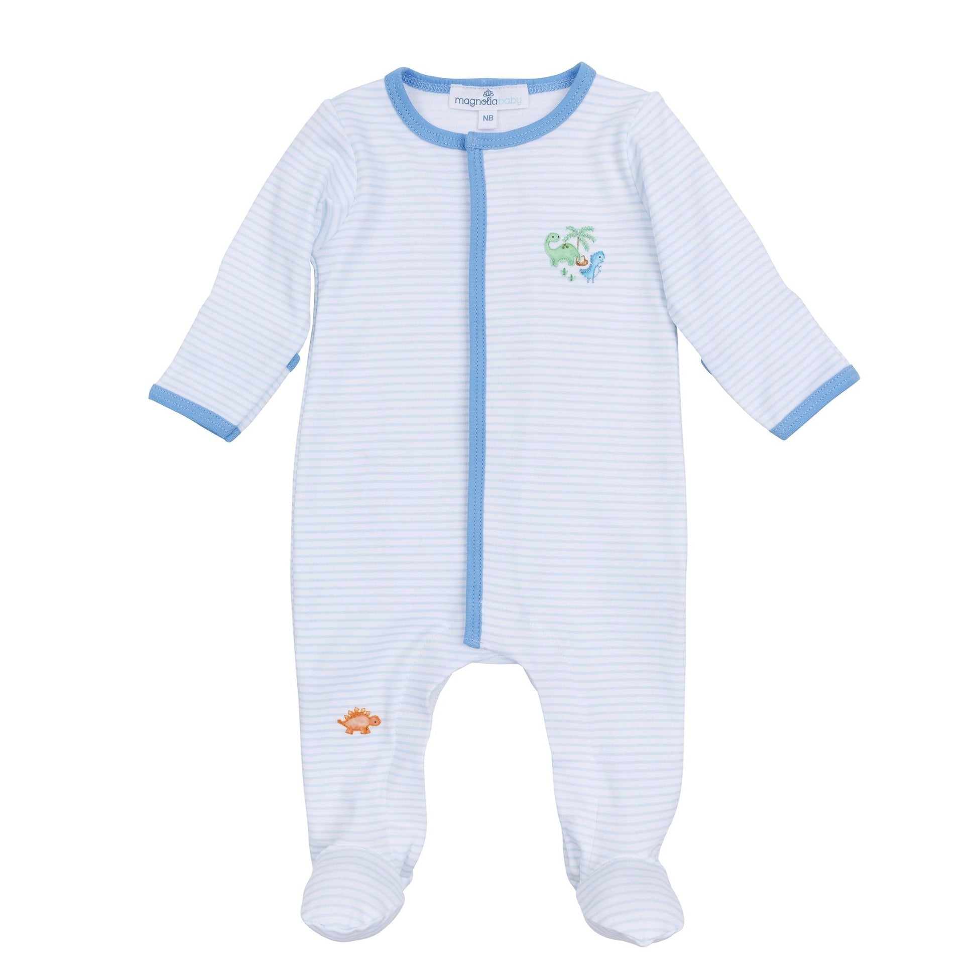 Dino - Land Embroidered Footie - Magnolia BabyFootie
