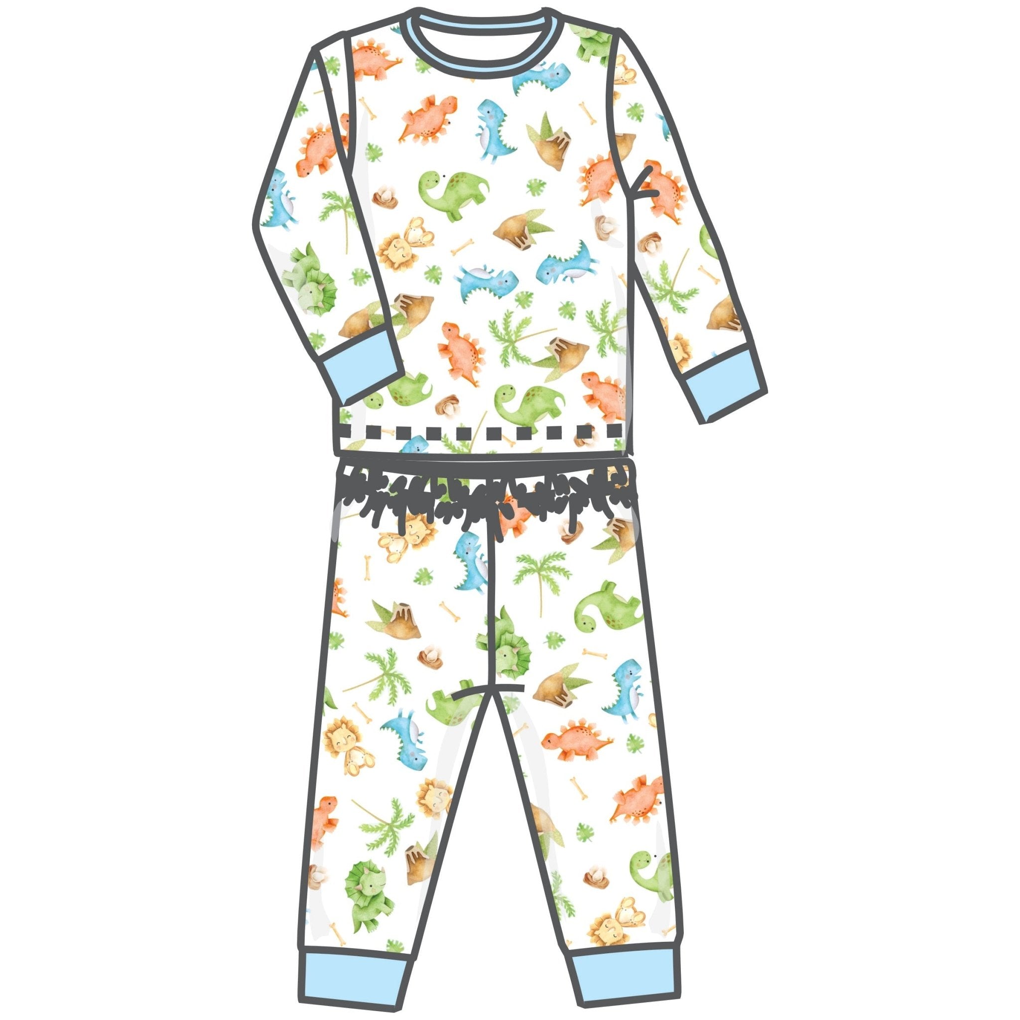Dino - Land Long Pajamas - Magnolia BabyLong Pajamas