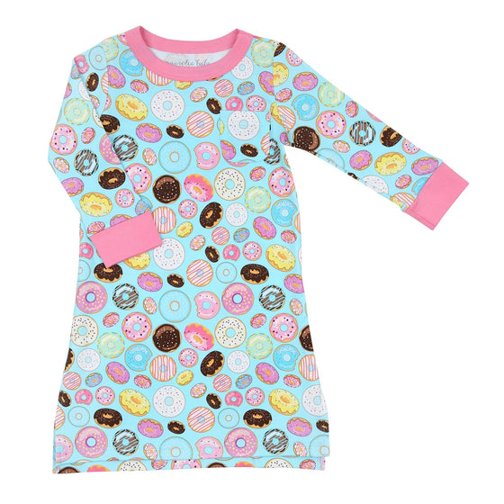 Donut Delight Pink Girl's Toddler Long Sleeve Nightdress - Magnolia BabyNightdress