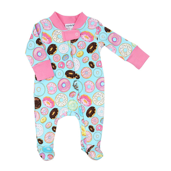 Donut Delight Pink Printed Zipper Footie - Magnolia BabyFootie