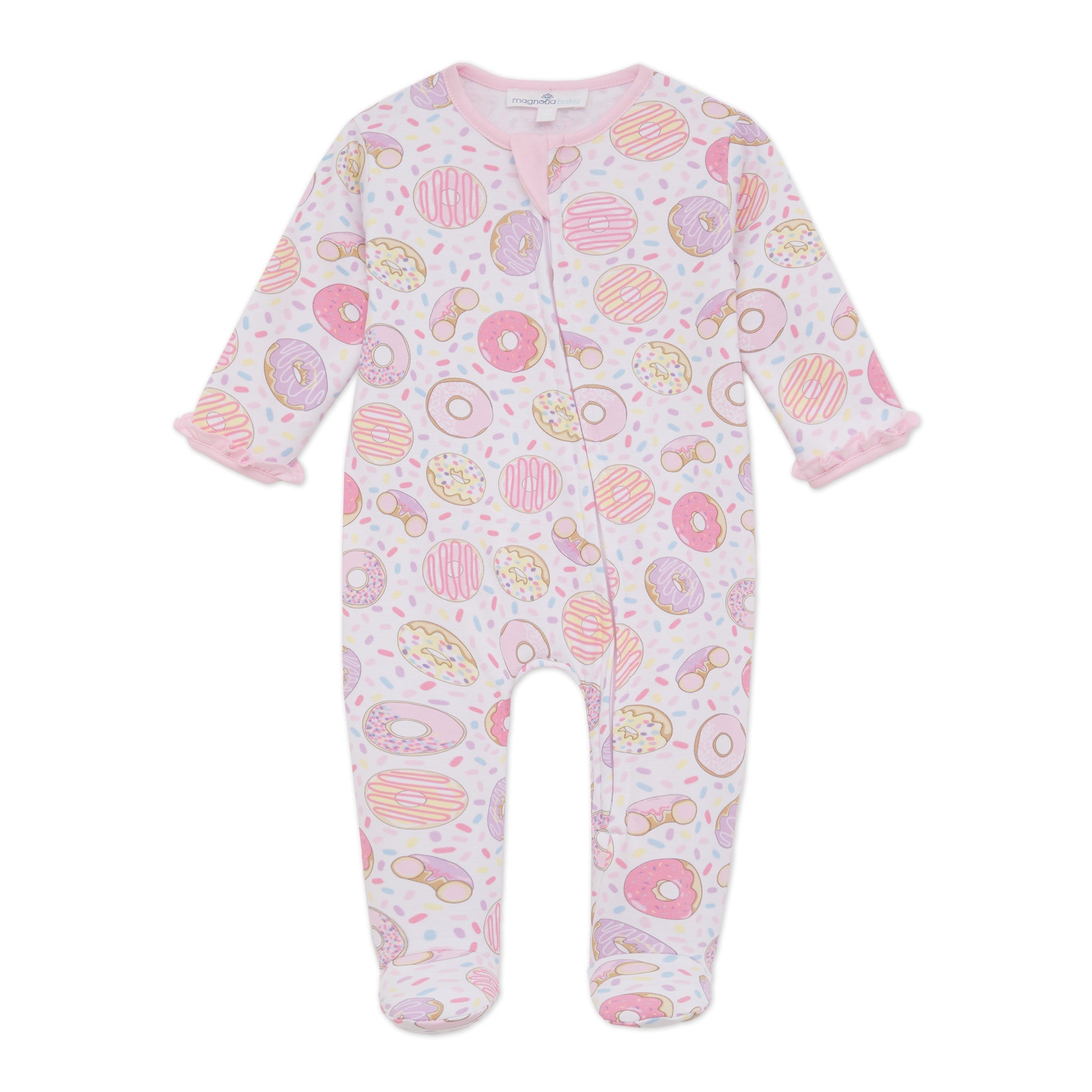 Donut Dreams Zip Footie - Magnolia BabyFootie