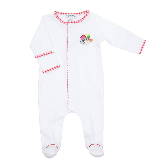 Down on the Farm Embroidered Footie - Magnolia BabyFootie