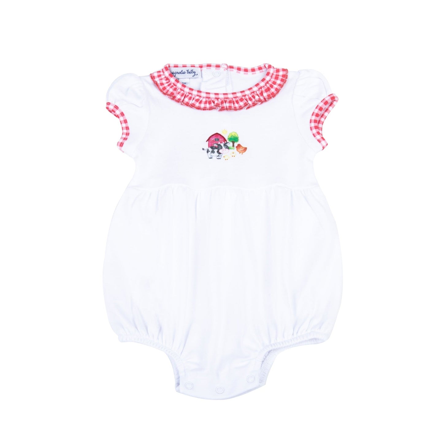 Down on the Farm Embroidered Ruffle Bubble - Magnolia BabyBubble