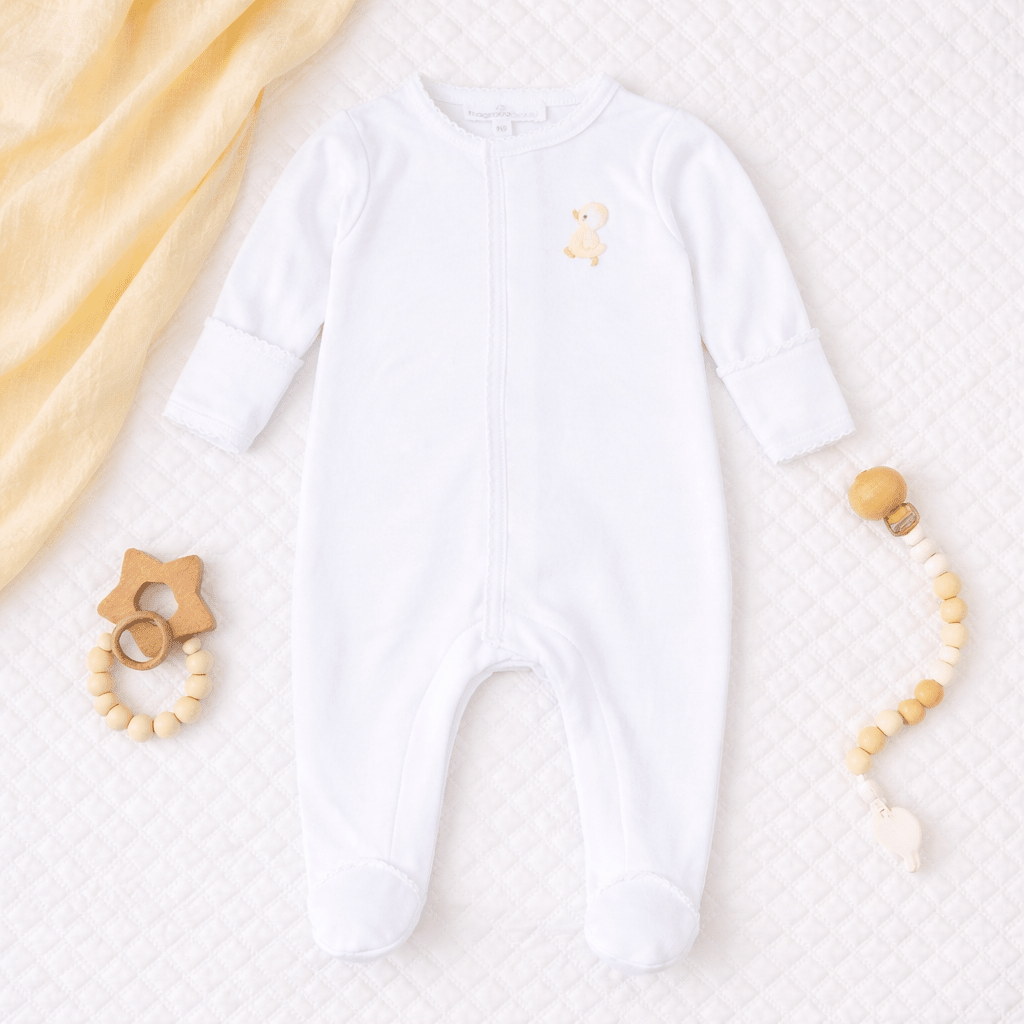 Downy Ducklings Embroidered Footie - Magnolia BabyFootie