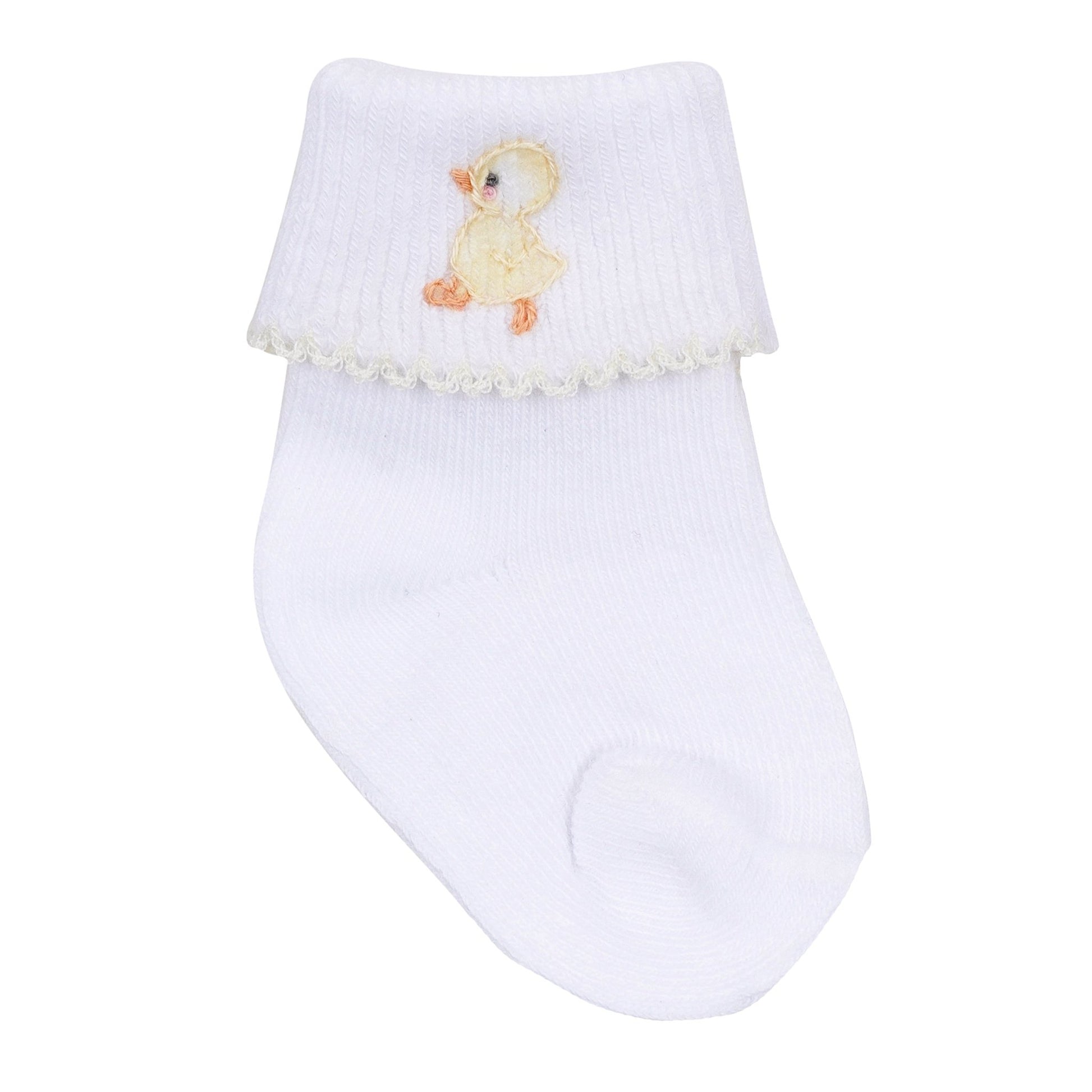 Downy Ducklings Embroidered Socks - Magnolia BabySocks