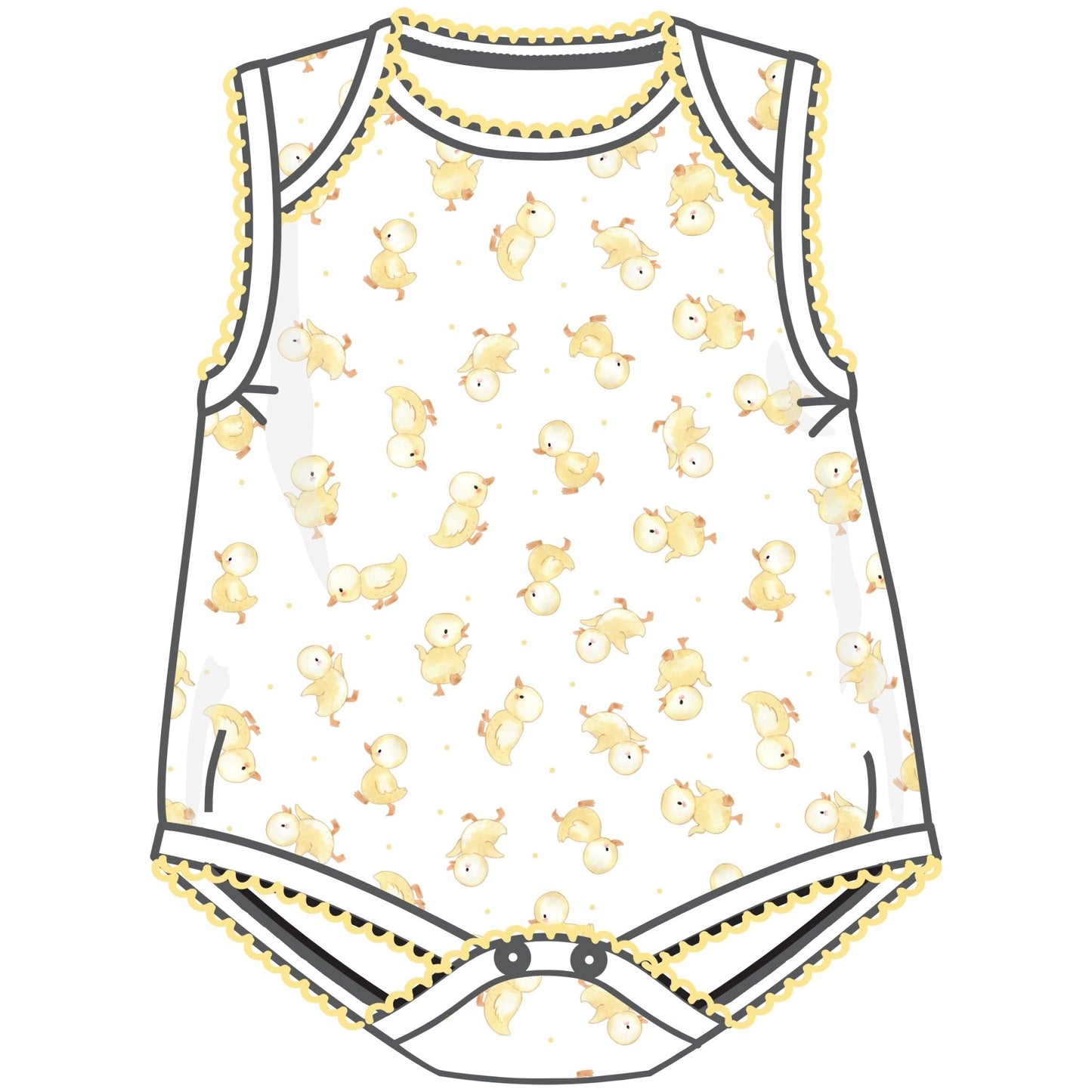 Downy Ducklings Print Bodysuit - Magnolia BabyBodysuit