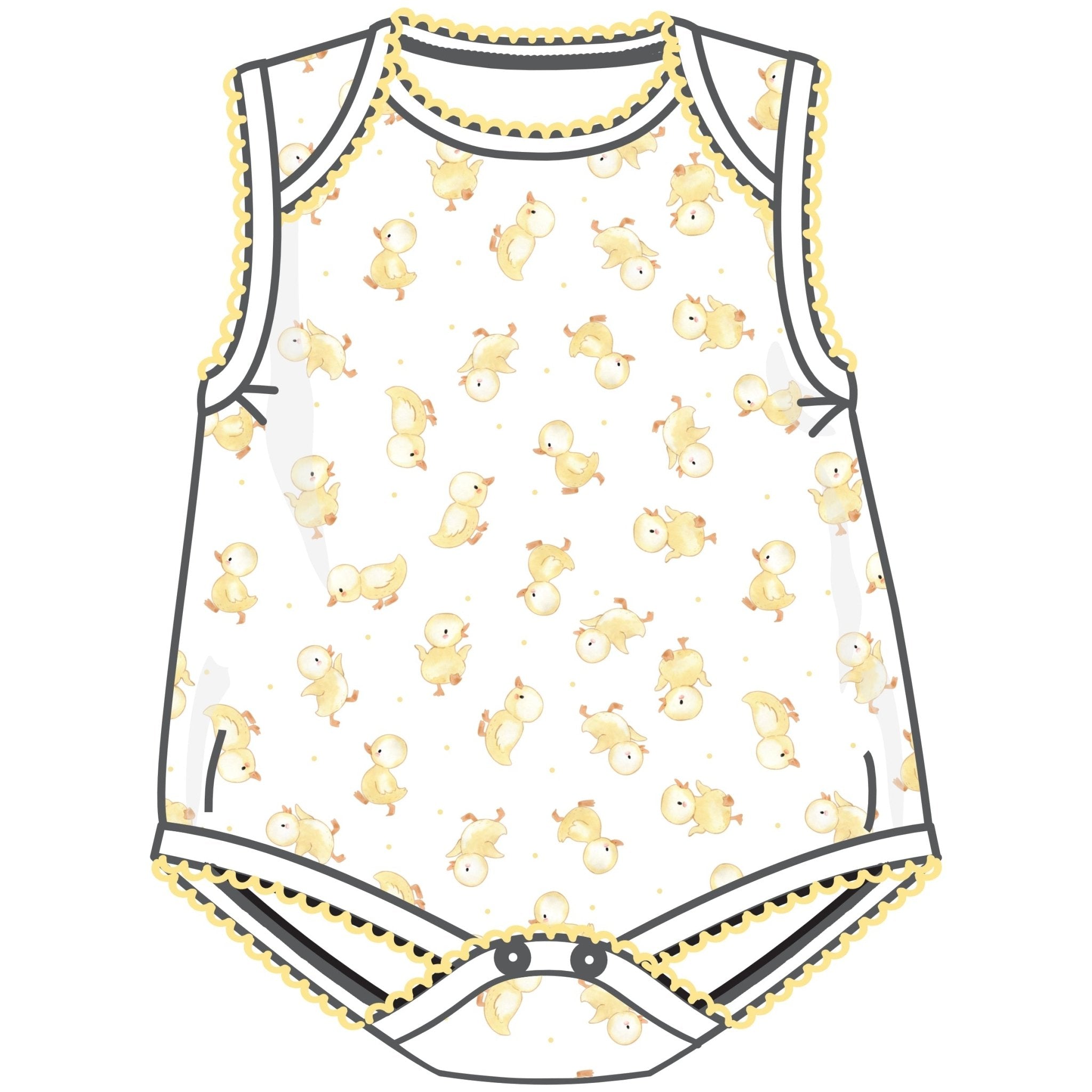 Downy Ducklings Print Bodysuit - Magnolia BabyBodysuit