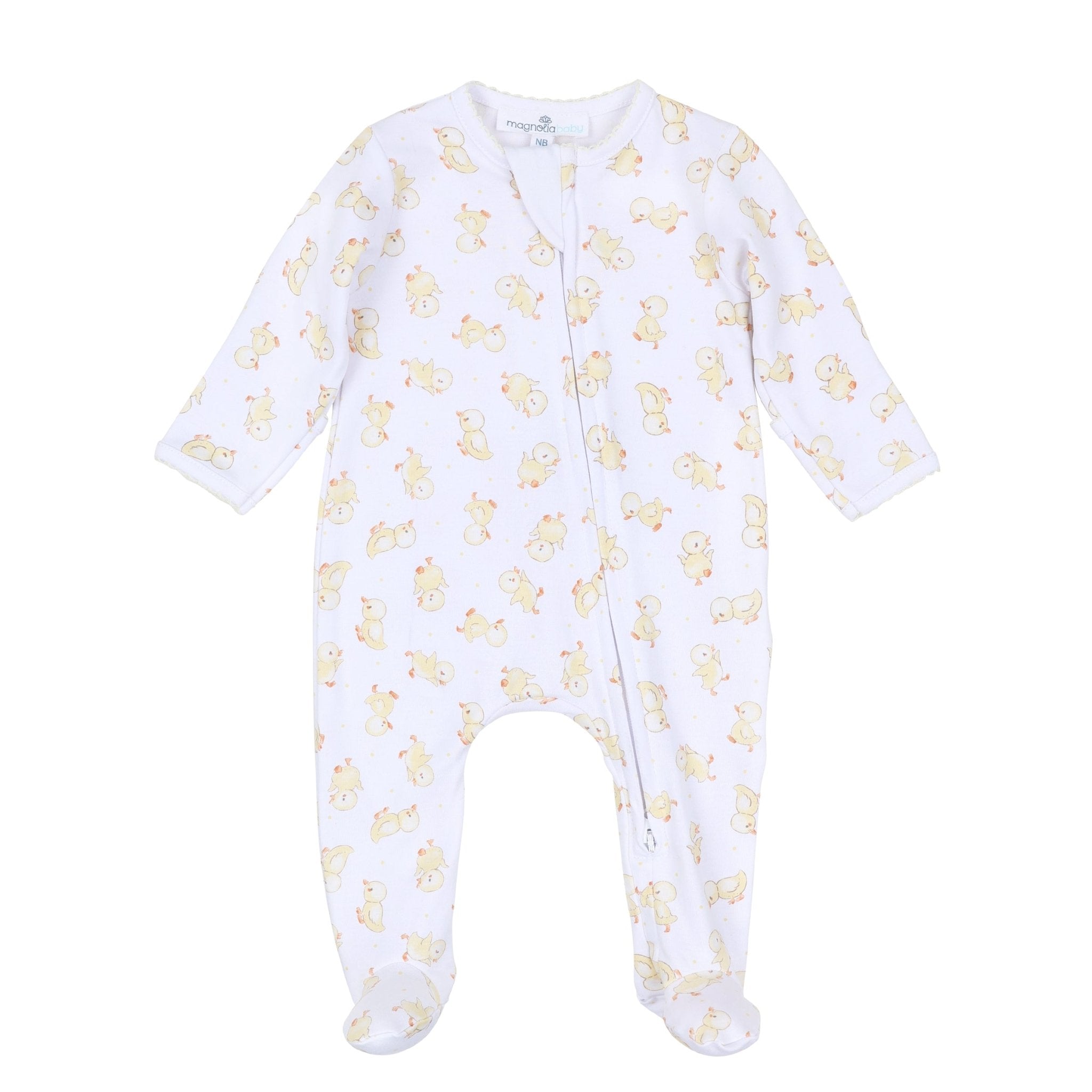 Downy Ducklings Print Zip Footie - Magnolia BabyFootie
