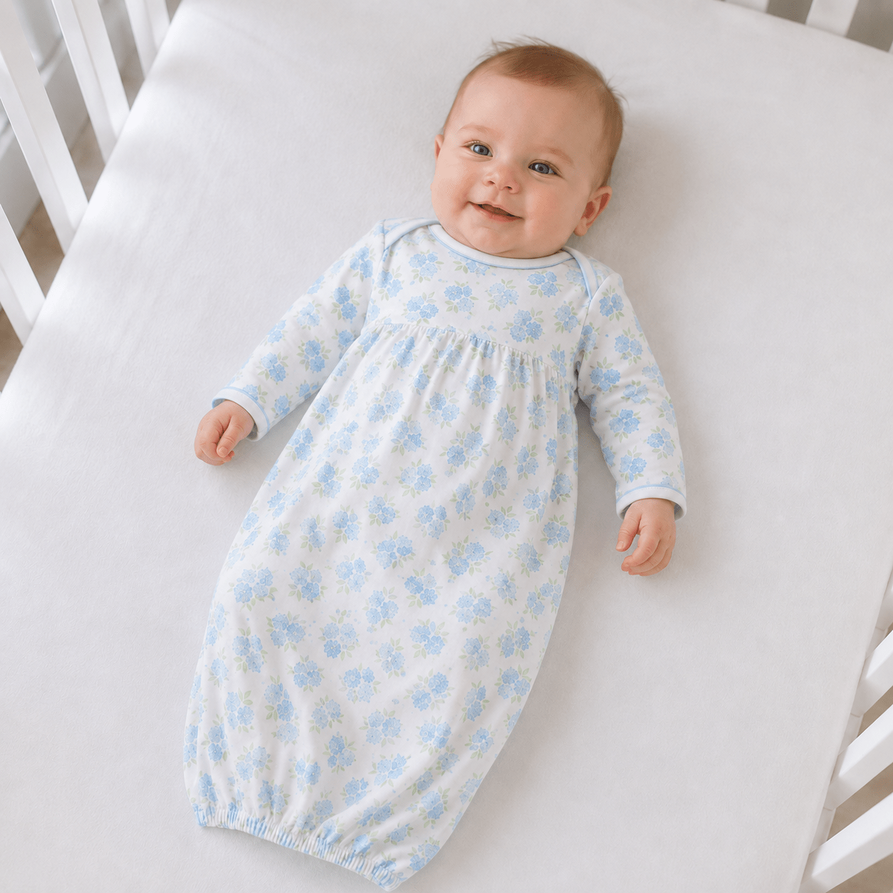 Magnolia Baby_Dreamy Hydrangeas Print Gathered Gown_1