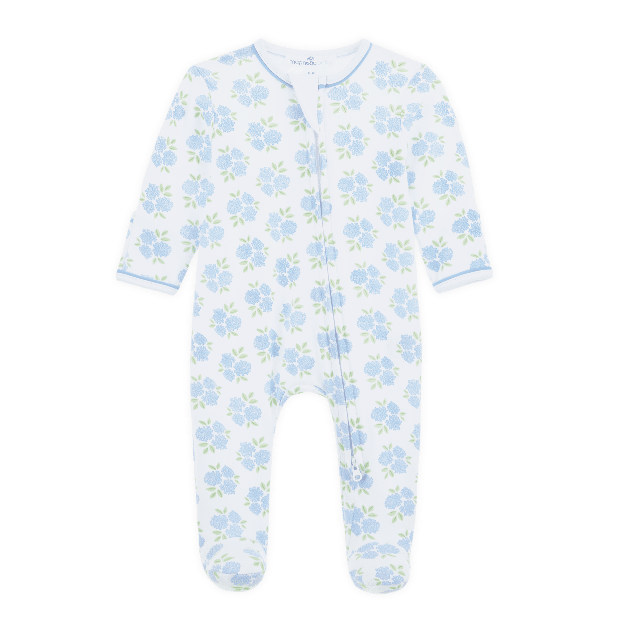 Magnolia Baby_Dreamy Hydrangeas Print Zip Footie_2