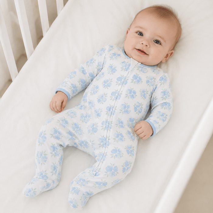 Magnolia Baby_Dreamy Hydrangeas Print Zip Footie_1