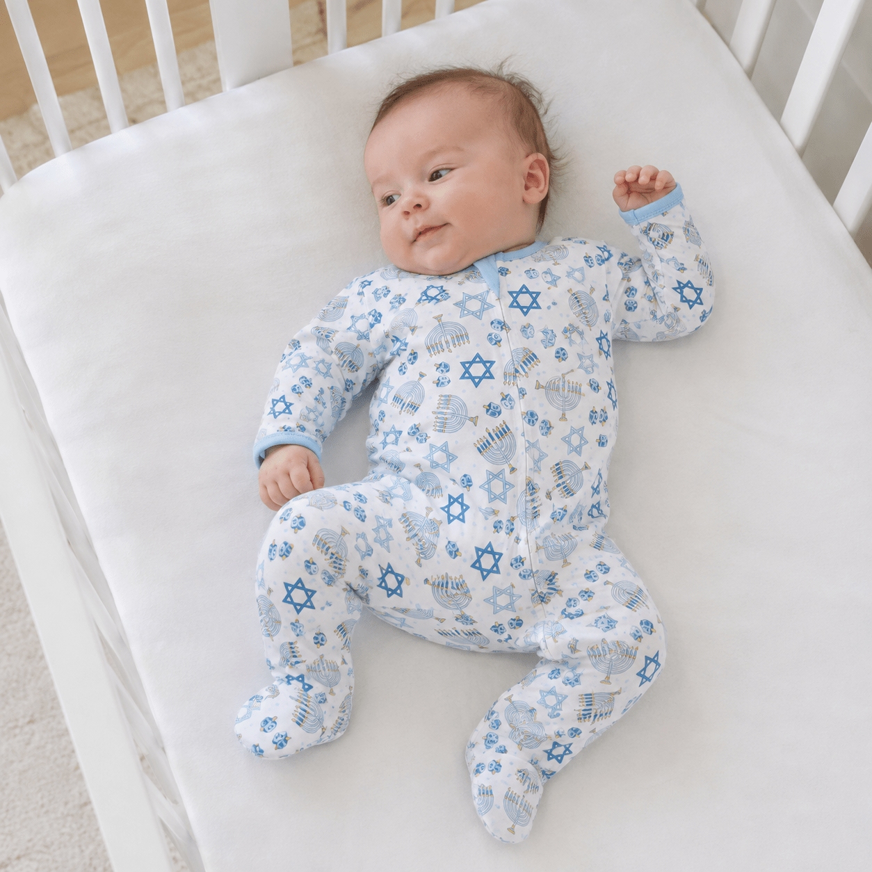Magnolia Baby_Dreidel Dreams Zip Footie_1