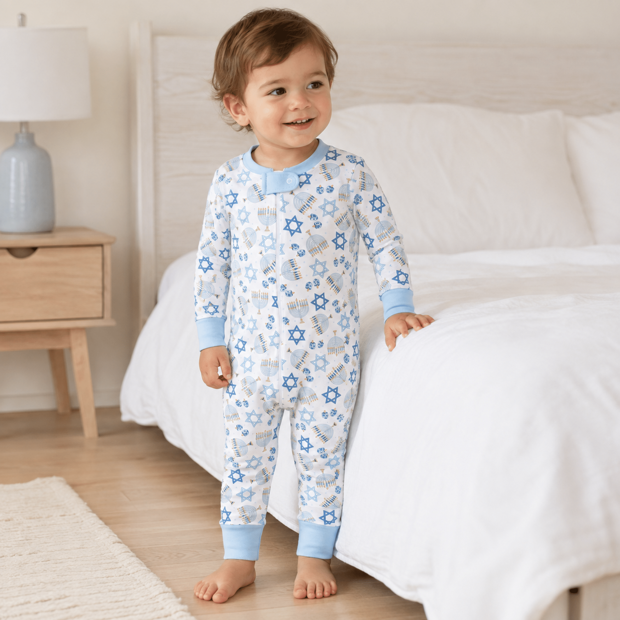 Magnolia Baby_Dreidel Dreams Zip Pajamas_1