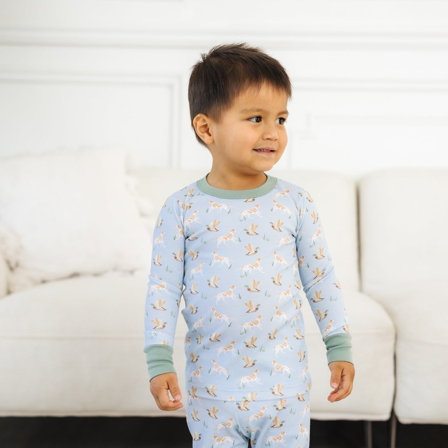 Luna and Arlo_Duck and Hound Long Pajamas_5