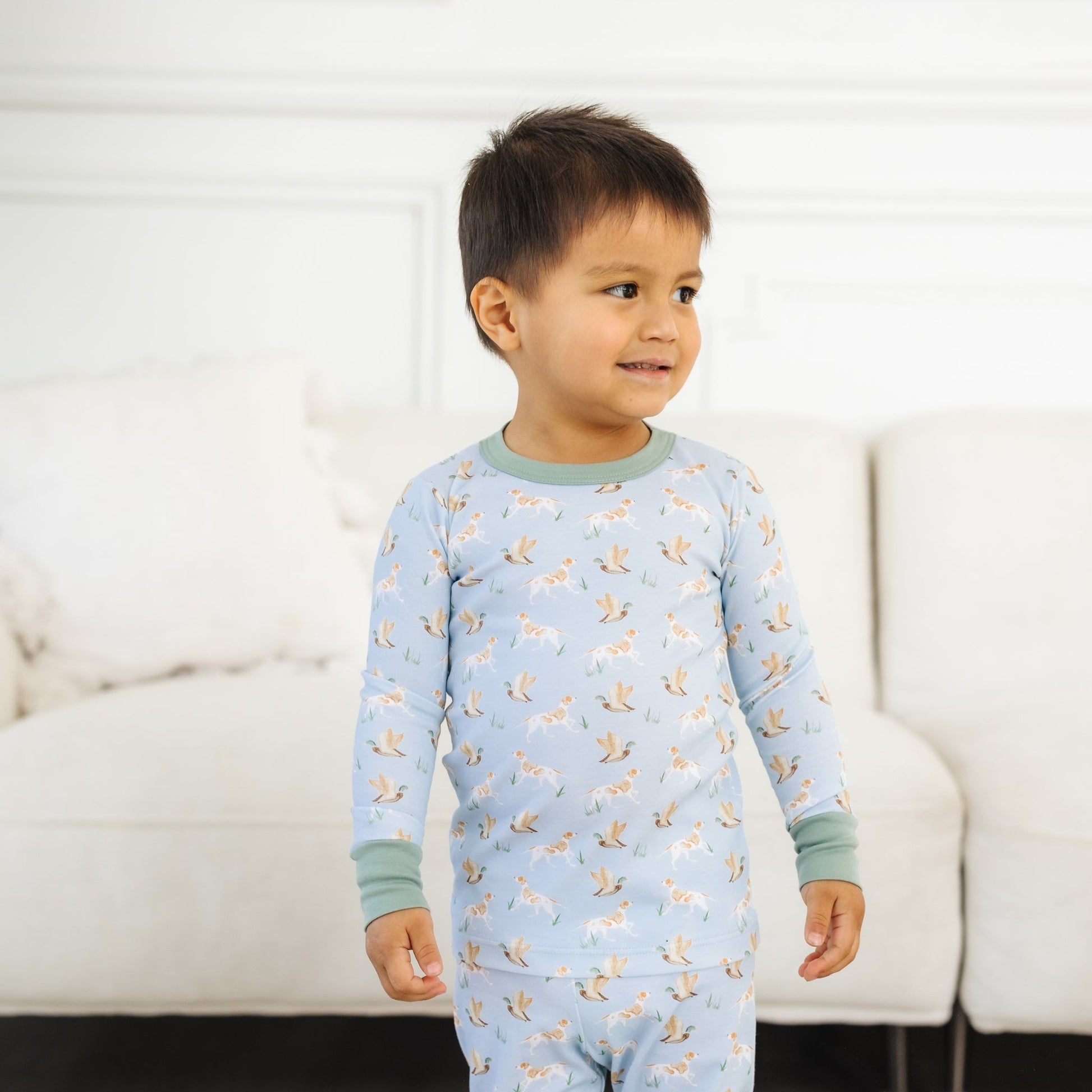 Luna and Arlo_Duck and Hound Long Pajamas_5