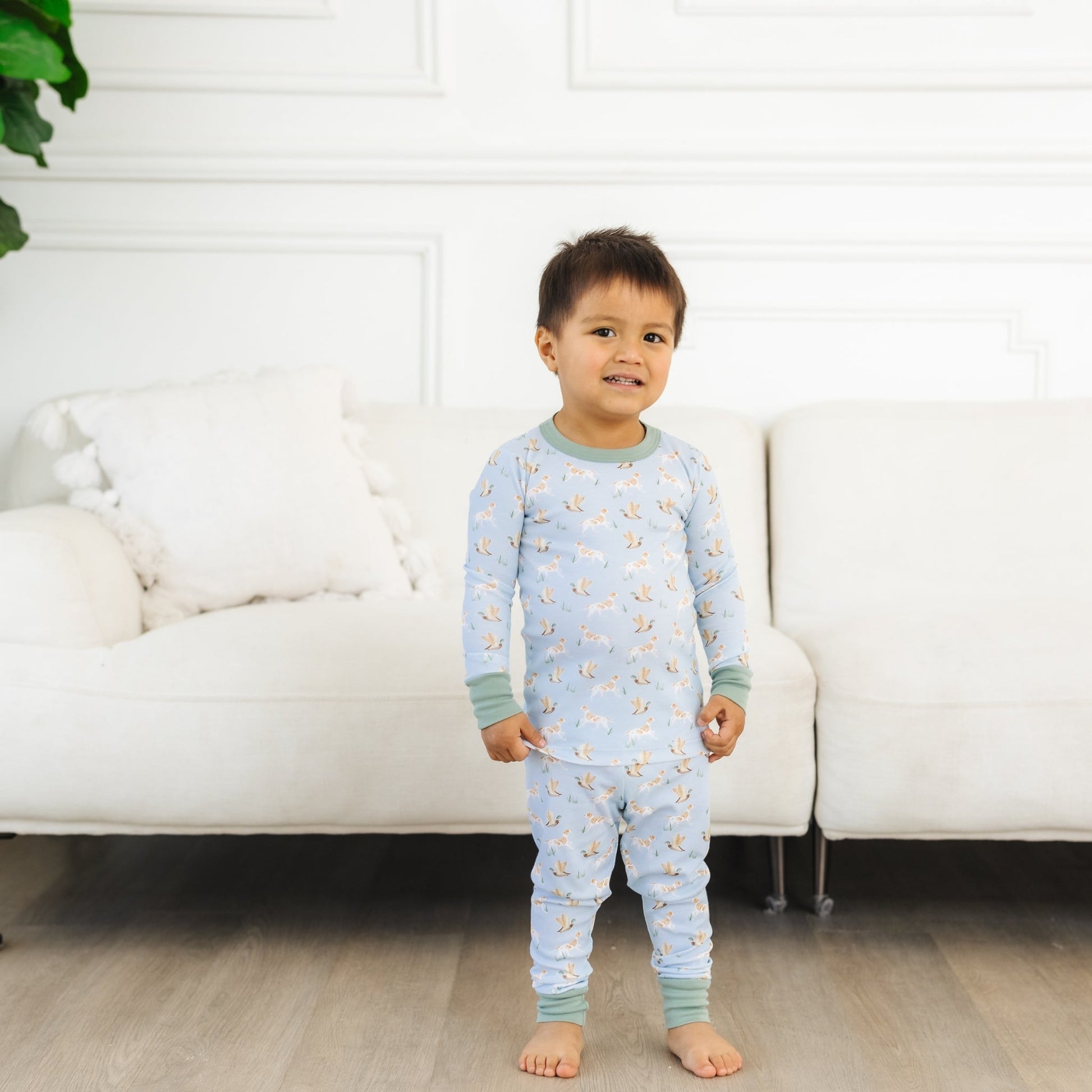 Luna and Arlo_Duck and Hound Long Pajamas_4
