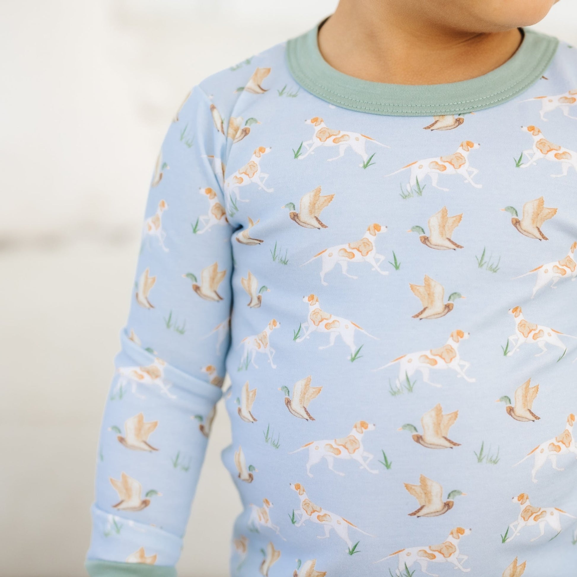 Luna and Arlo_Duck and Hound Long Pajamas_2