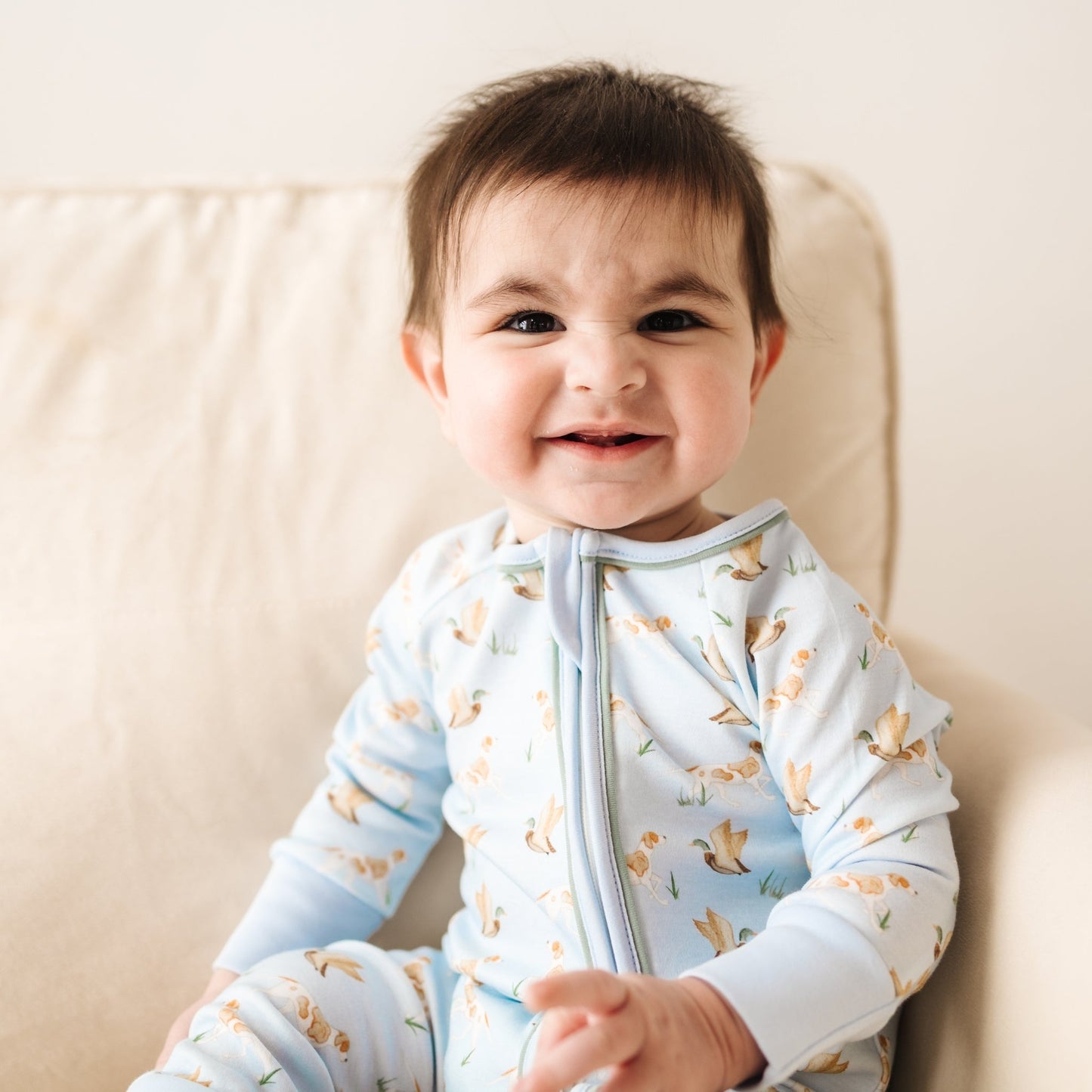 Luna and Arlo_Duck and Hound Zip Playsuit_3
