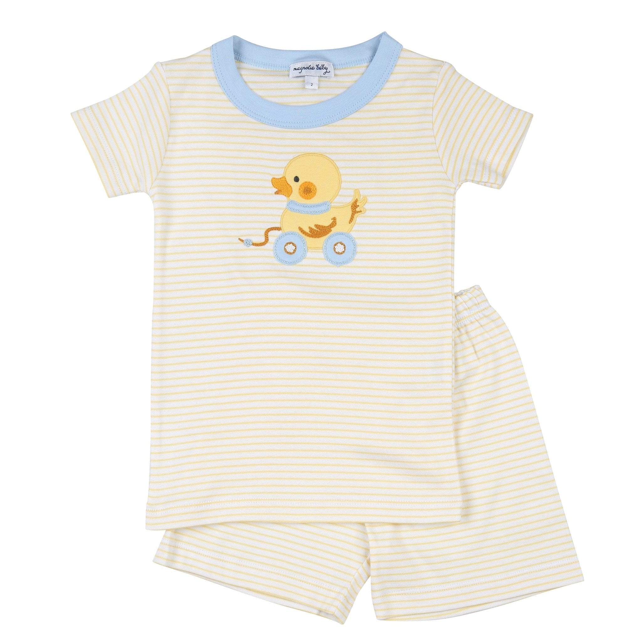 Duckie Pulltoy Blue Short Pajama - Magnolia BabyShort Pajamas
