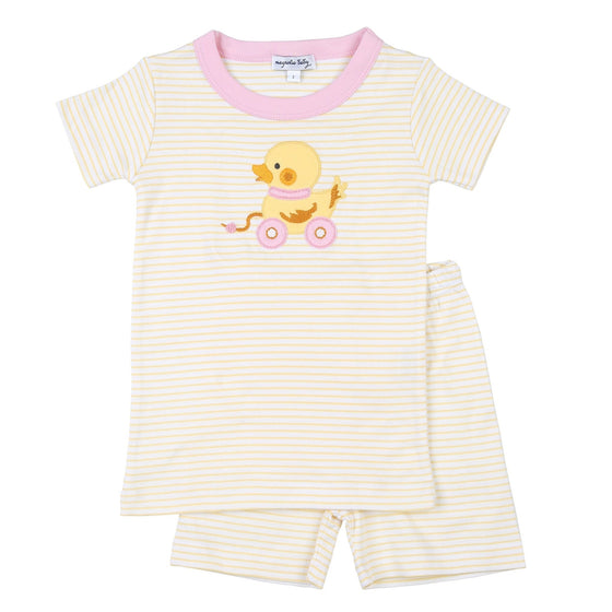 Duckie Pulltoy Pink Short Pajama - Magnolia BabyShort Pajamas