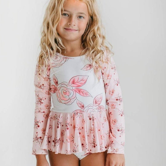 Dusty Pink Rose Skirted Leotard - Magnolia BabyLeotard