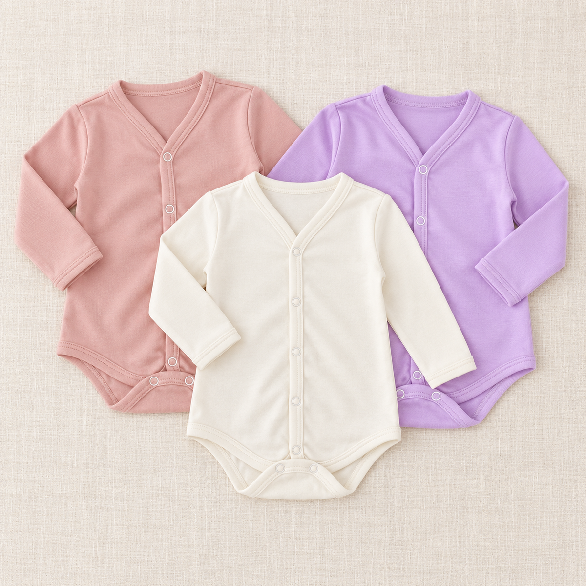 Baby Girl Long Sleeve Bodysuit Set - Luna and Arlo - Set of 3