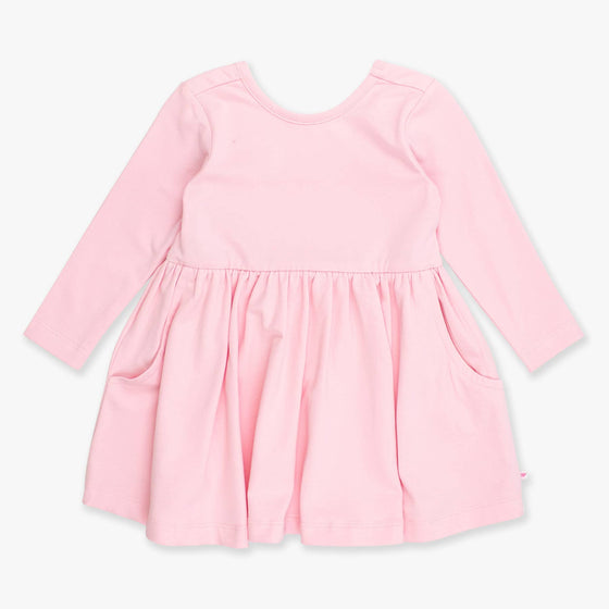 Long Sleeve Twirl Dress - Pink