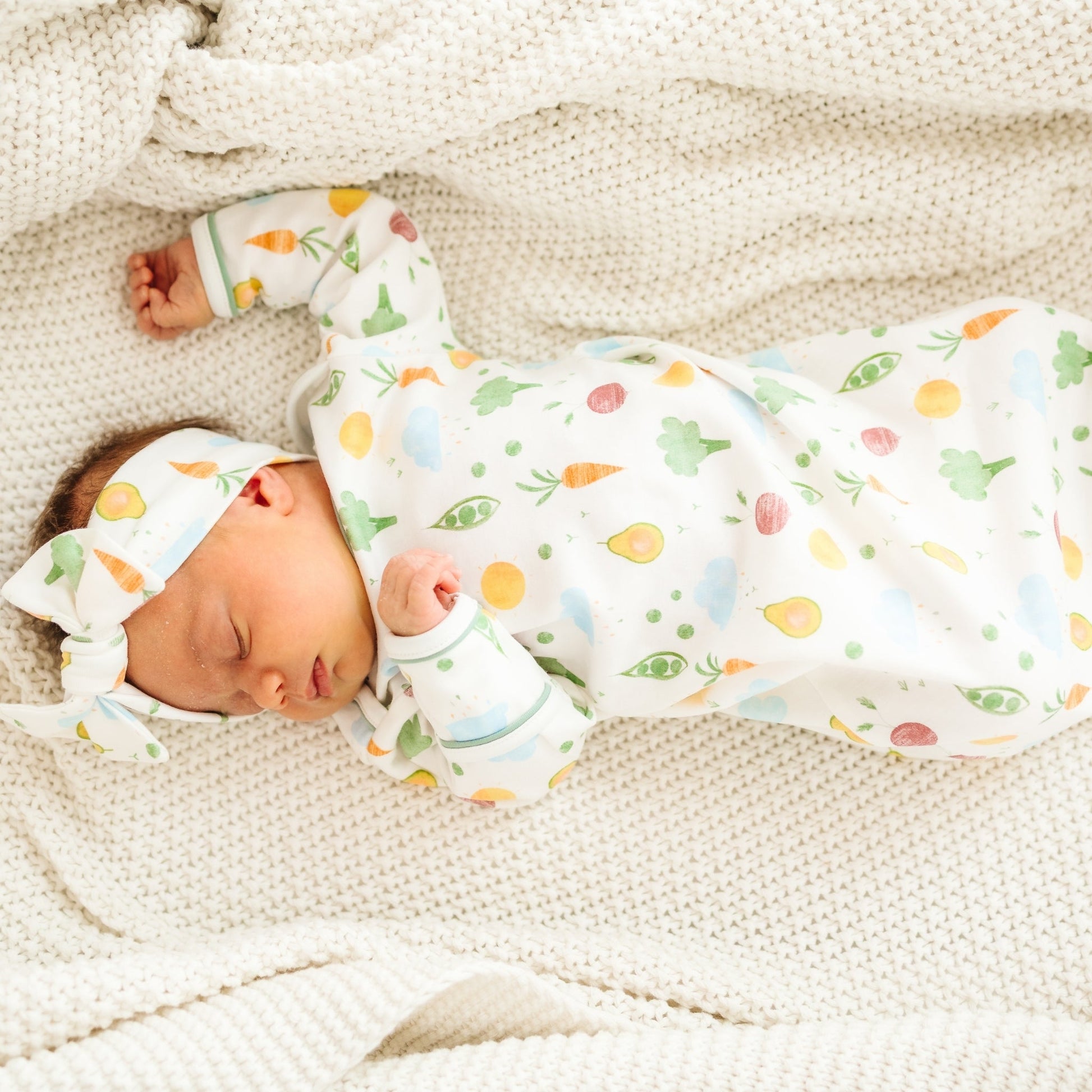 Eat your Veggies! Knotted Gown - Magnolia BabyGown