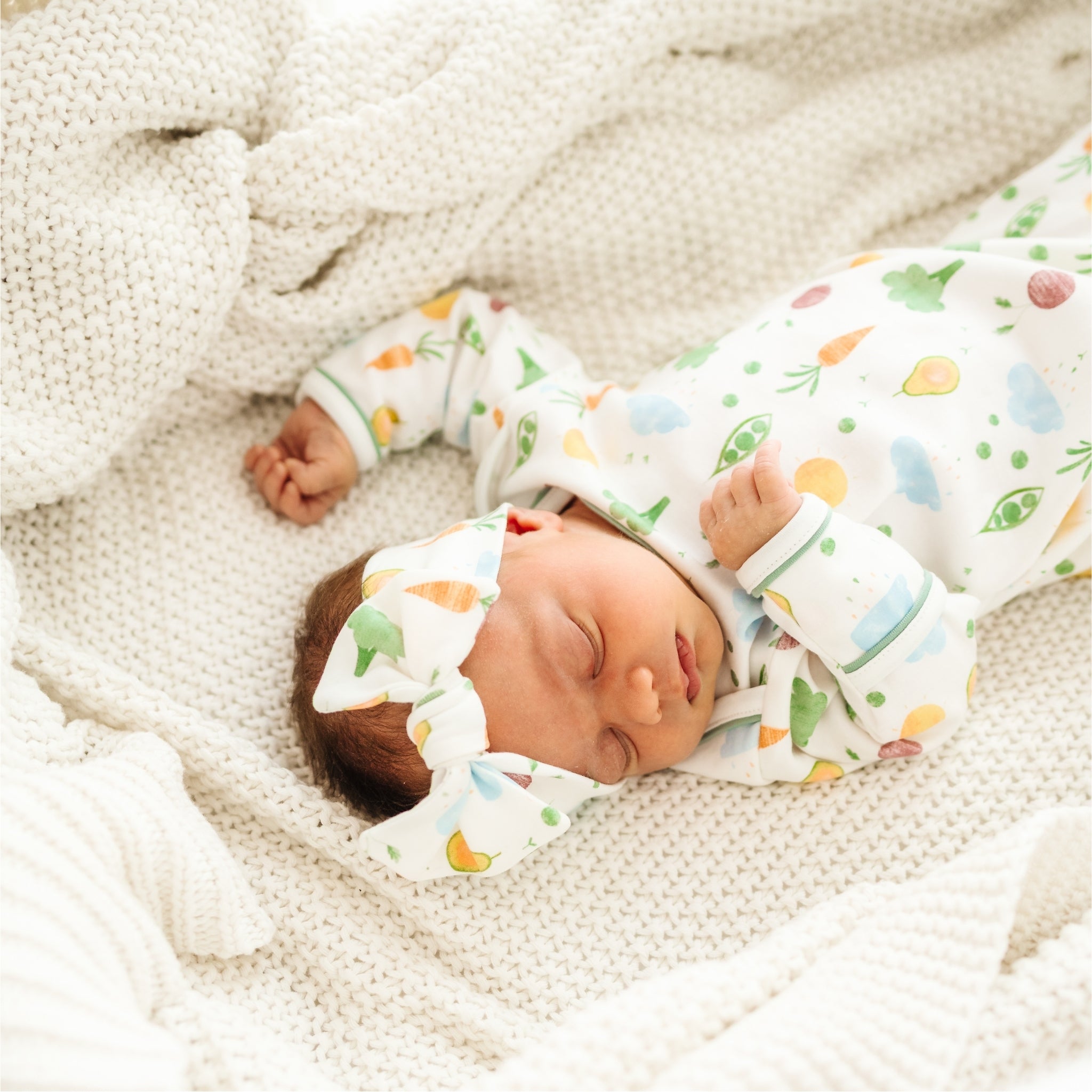 Eat your Veggies! Knotted Gown - Magnolia BabyGown
