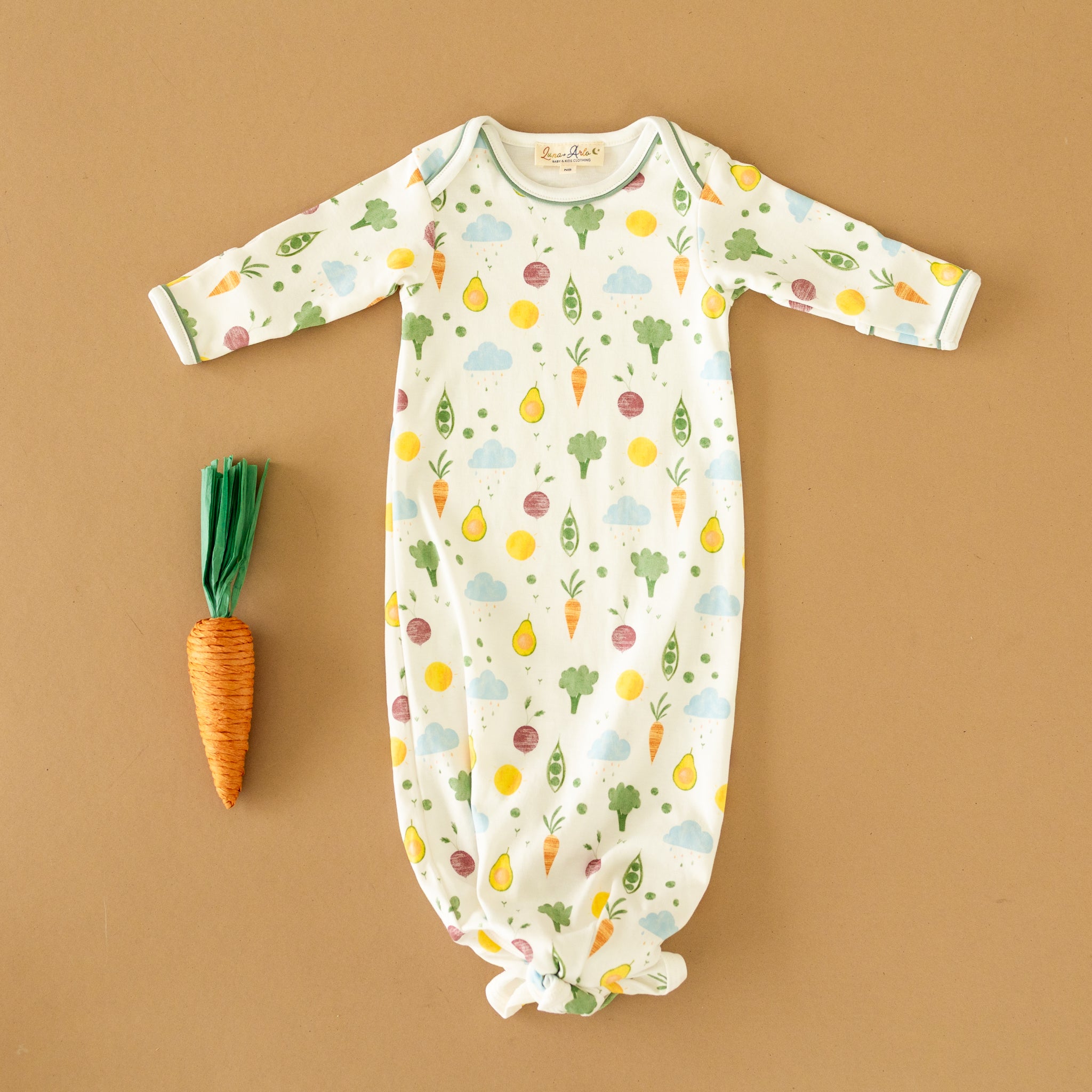 Eat your Veggies! Knotted Gown - Magnolia BabyGown