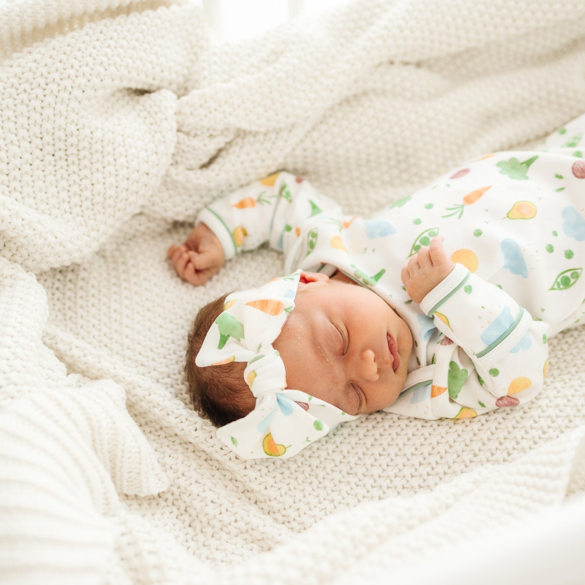 Eat your Veggies! Knotted Gown - Magnolia BabyGown