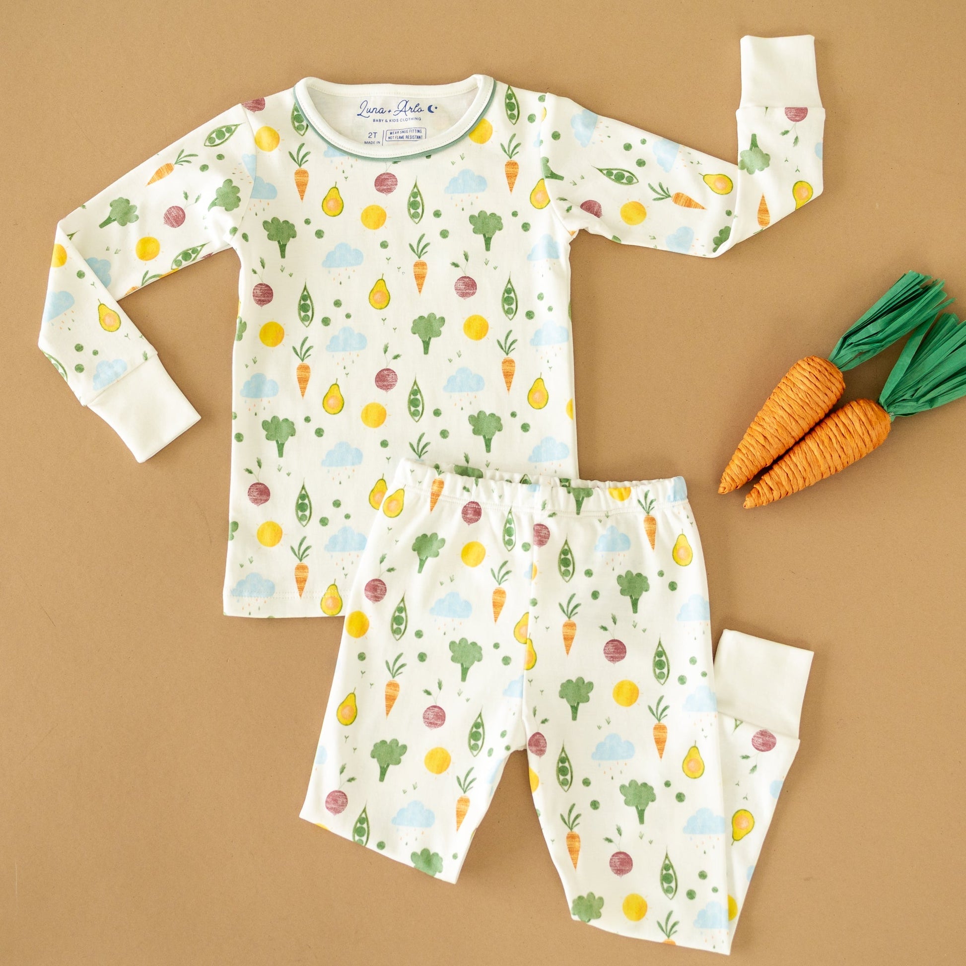 Eat your Veggies! Long Pajamas - Magnolia BabyLong Pajamas
