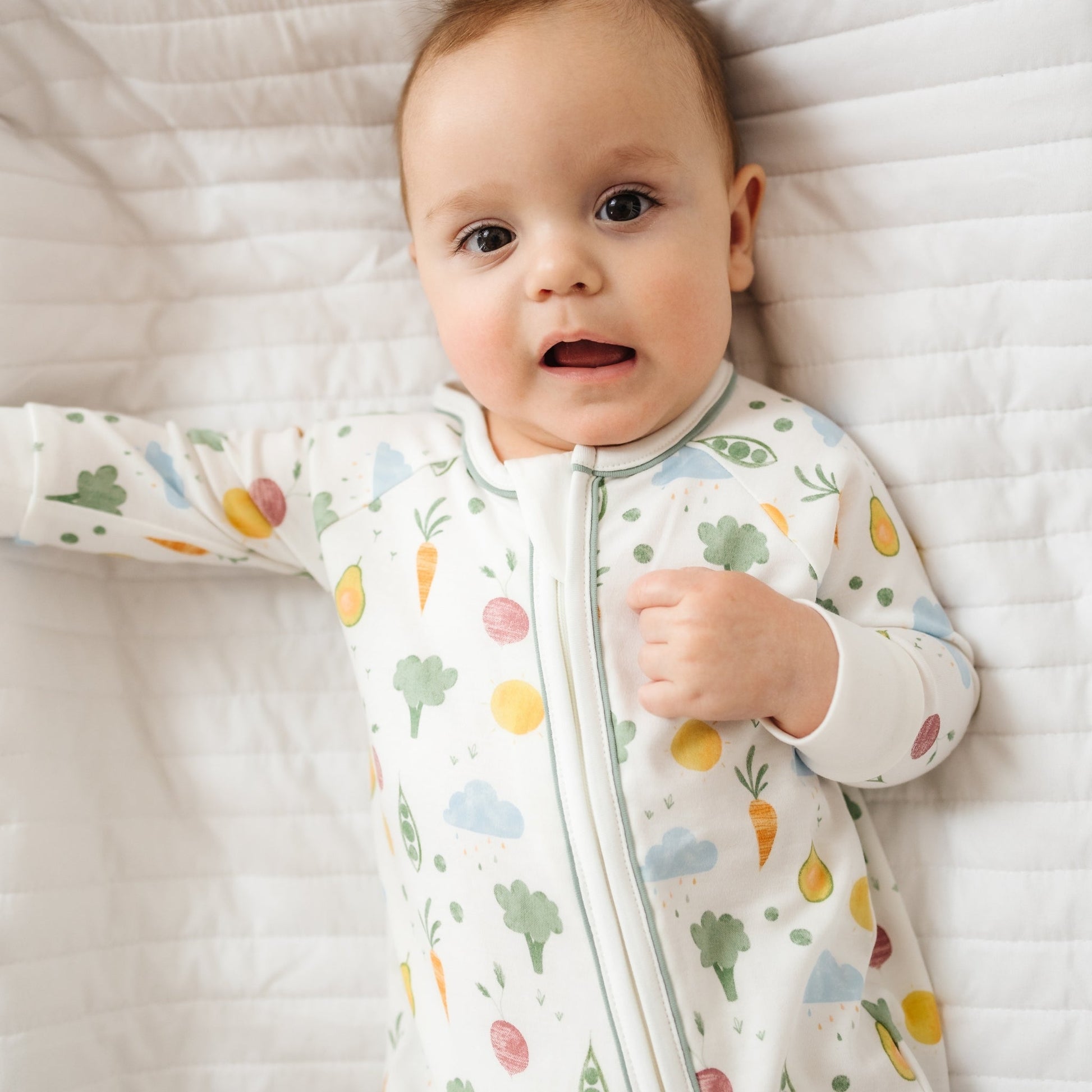 Eat your Veggies! Zip Playsuit - Magnolia BabyPlaysuit