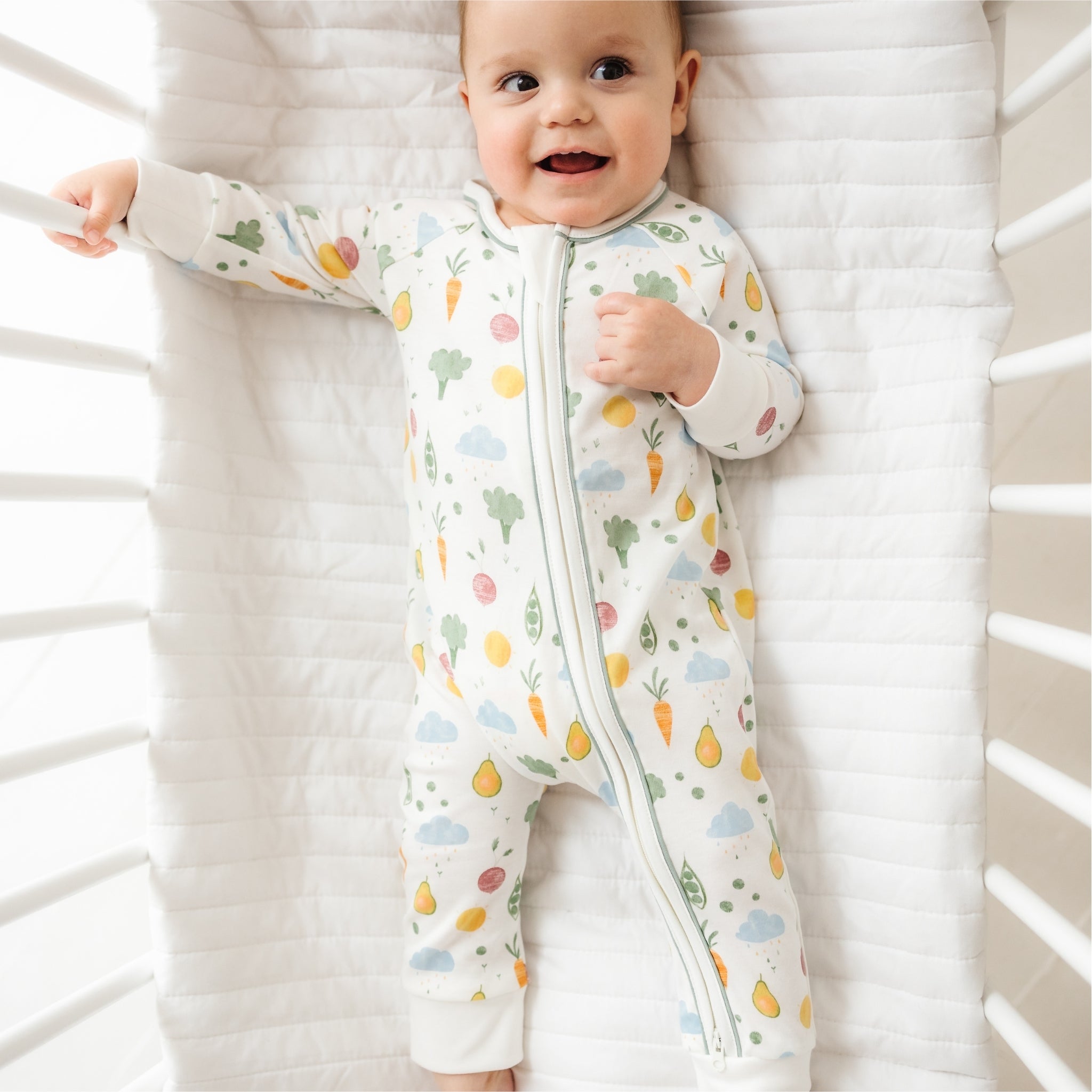 Eat your Veggies! Zip Playsuit - Magnolia BabyPlaysuit