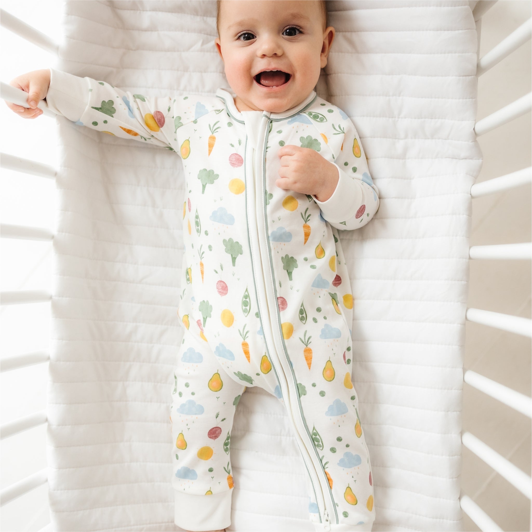 Eat your Veggies! Zip Playsuit - Magnolia BabyPlaysuit