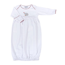  Elephant Football Classics Embroidered Gathered Gown - Magnolia BabyGown