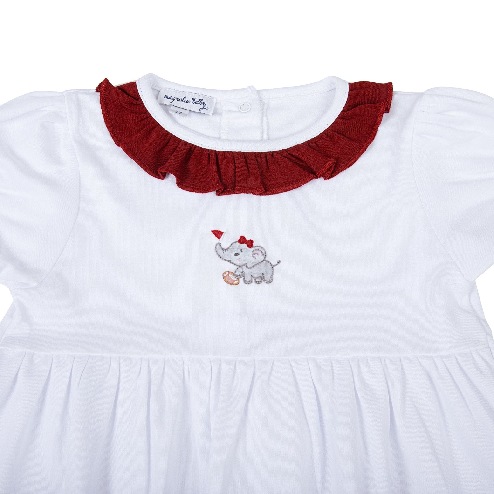 Elephant Football Classics Embroidered Girl Bubble - Magnolia BabyBubble
